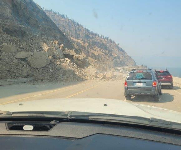 Landslide closes Highway 97 near Summerland, major delays expected