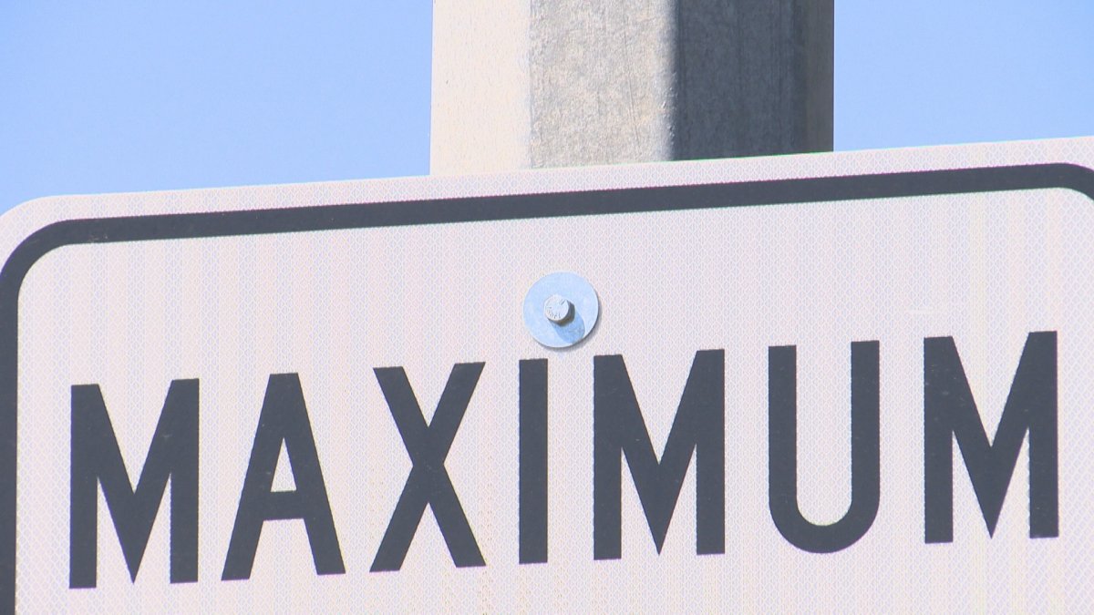 A speed limit sign in Lethbridge on Aug. 14, 2023. LPS says four drivers were caught going more than 50 kilometres an hour over the speed limit.