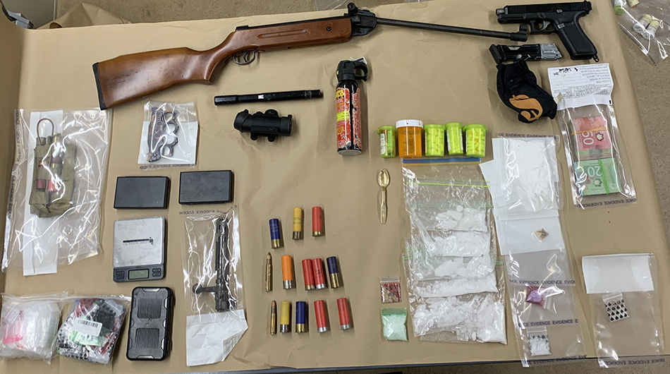 On Aug. 7, police say a team of cops searched the house of an armed robbery suspect and found a host of drugs, weaponry, drug trafficking equipment and stolen property.