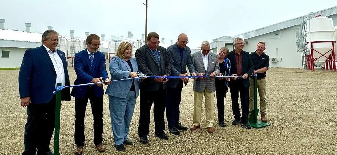 Officials cut the ribbon on a $20 million swine research centre in Elora.