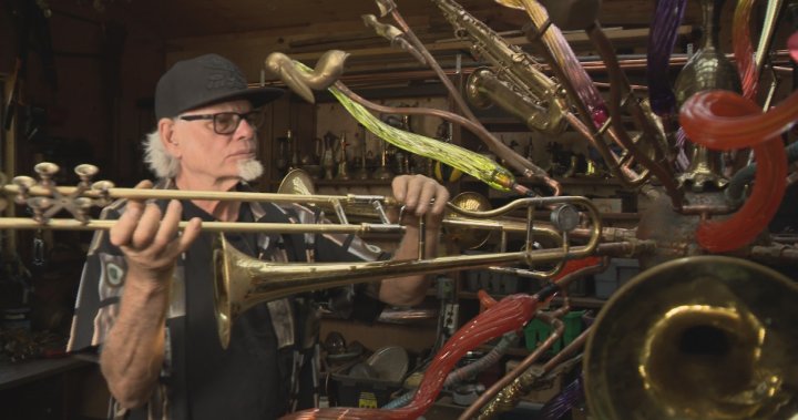 B.C. man transforms old instruments into eye-catching art  | Globalnews.ca