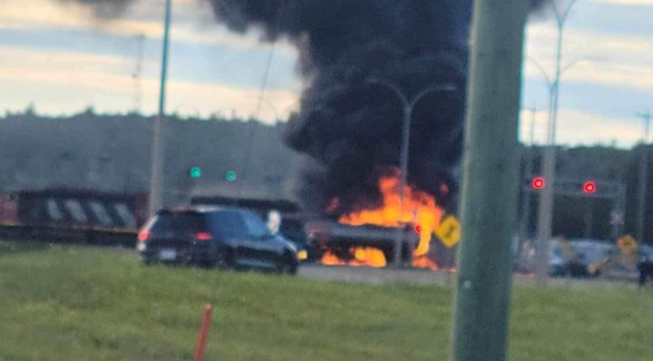 Emergency crews were called to a collision involving a fuel truck and a train in Whitecourt, Alta., on Friday morning.