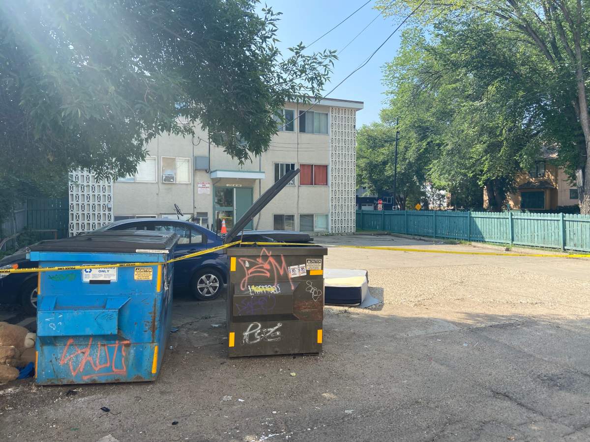 Suspicious death off Whyte Avenue on 80 Avenue and 105 Street. Police tape on Aug. 7, 2023.