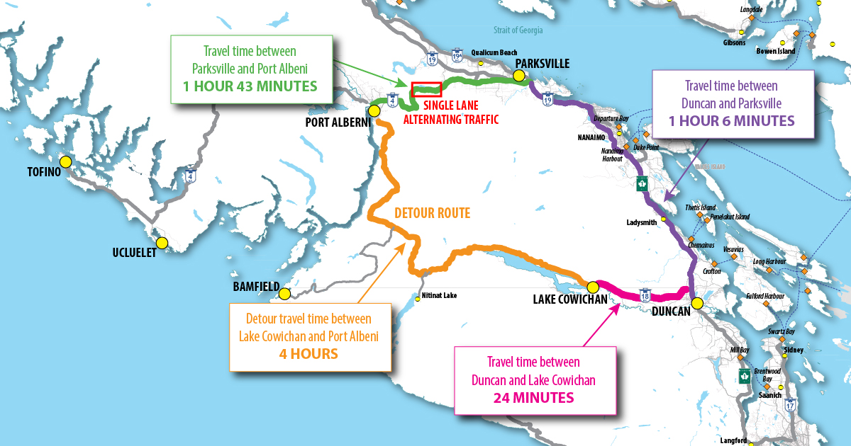 Full-day closures planned for Vancouver Island’s Highway 4 near Cameron ...