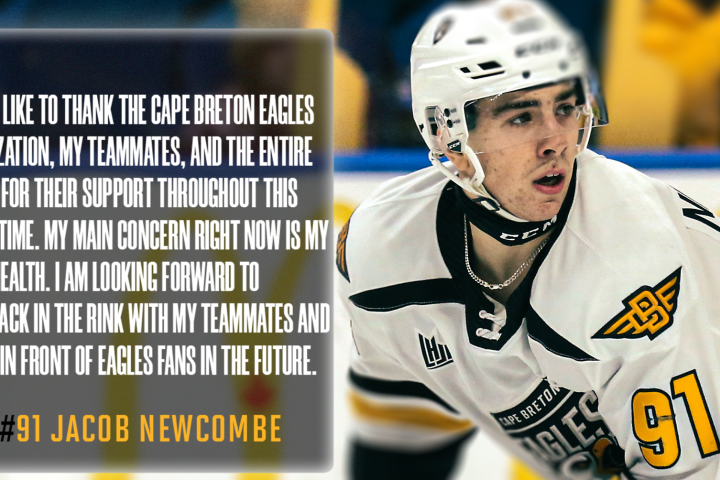 Cape Breton Eagles forward Jacob Newcombe diagnosed with non-Hodgkin’s lymphoma