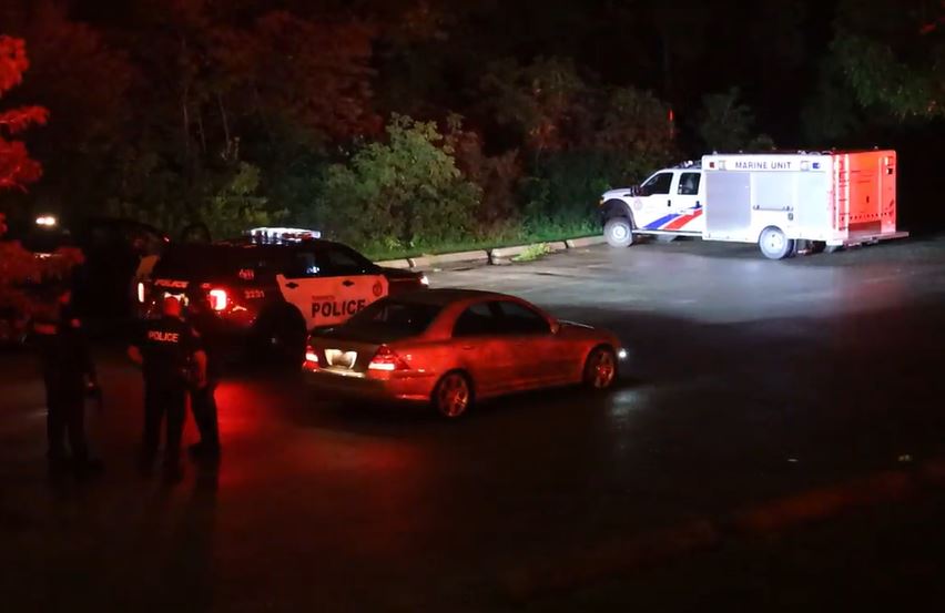 Crews searching for a missing person in Toronto on Aug. 25, 2023.