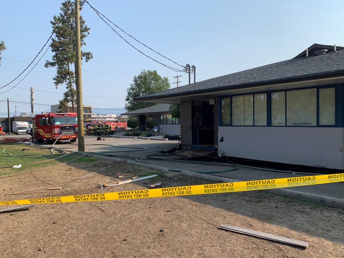 Kelowna Fire Department captain Mike Brownlee says the fire, which is believed to have started on the outside of the building, has been deemed suspicious.