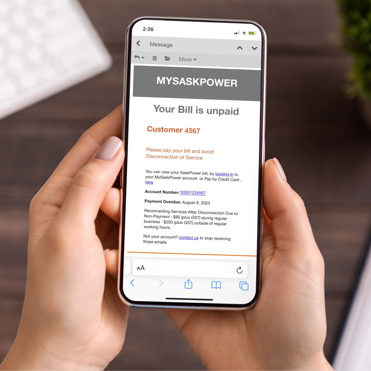 SaskPower warns of unpaid bill scam emails