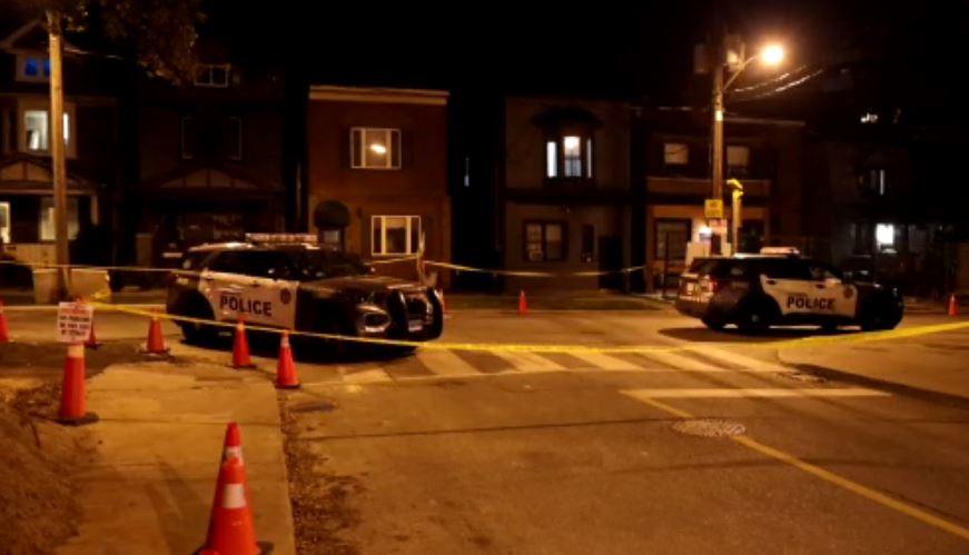 Police on scene following a shooting in Toronto's east end on Aug. 14, 2023.