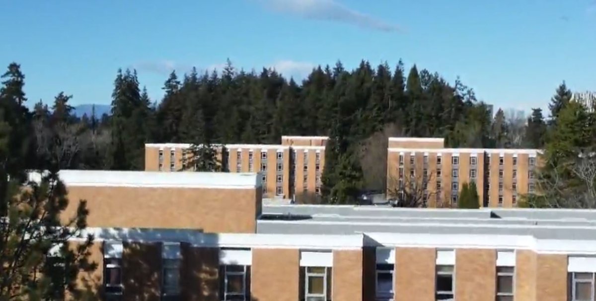 Student residences seen at UBC's Point Grey campus in Vancouver.