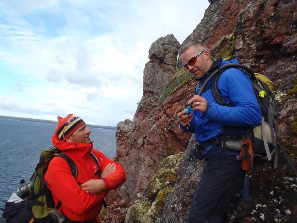 CSA astronaut David Saint-Jacques, left, and Dr. Gordon Osinski are shown on a field training expedition at West Clearwater Lake in northern Quebec in this 2014 handout photo. In a milestone moment for Canadian space science, planetary geologist Gordon “Oz” Osinski is hoping to "make Canada proud" after his appointment to a NASA team that will train the first person to walk on the moon in over 50 years. THE CANADIAN PRESS/HO - Gordon Osinski.