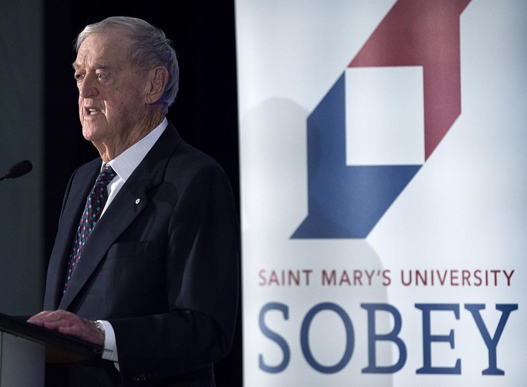 David Sobey, a former chief executive and chair of the Sobeys Inc. grocery store chain, has died. He was 92 years old. 