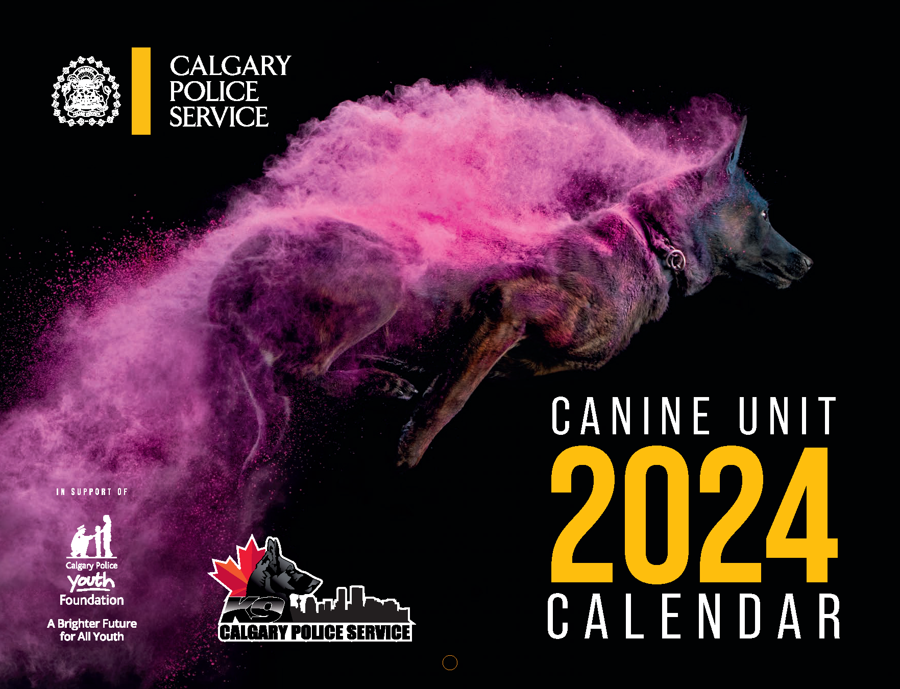 Calgary Police Youth Foundation Canine Unit Calendar Supported By   2024 K9 Calendar Cover 