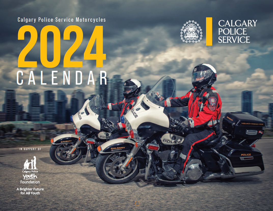 Calgary Police Youth Foundation Motorcycle Calendar Supported By   2024 Traffic Calendar Cover 