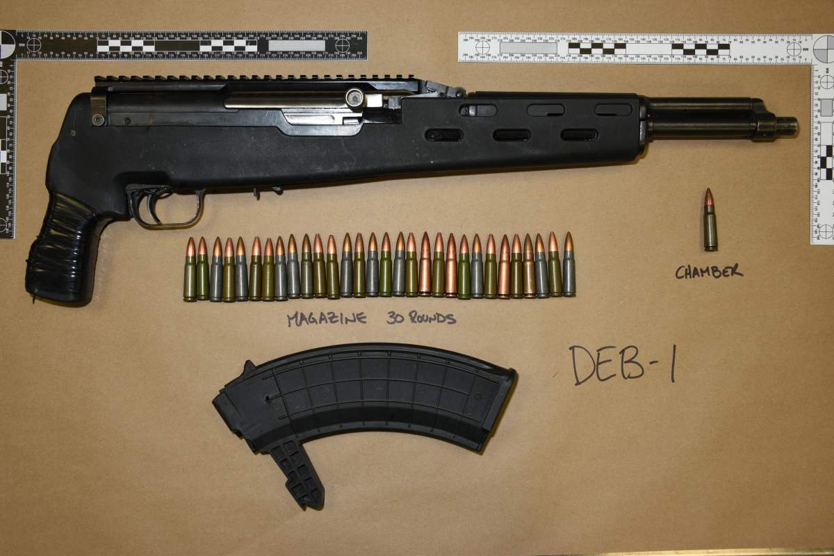 A firearm Calgary police seized following an arrest in a break and enter investigation.