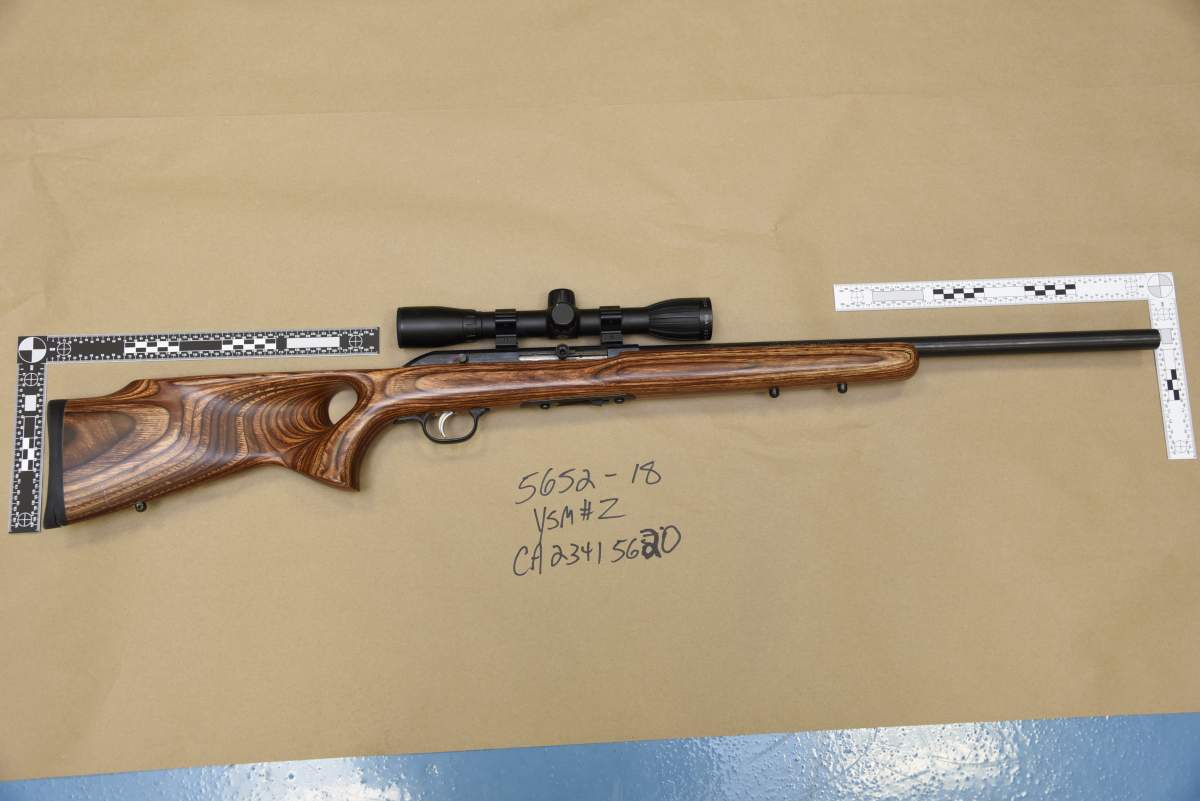 A firearm Calgary police seized following an arrest in a break and enter investigation.