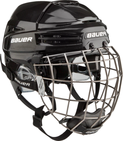 kids black hockey helmet with cage
