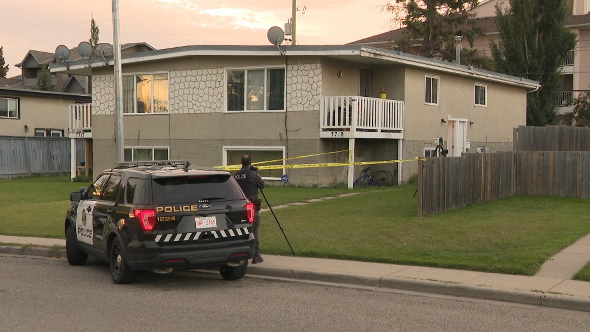 CPS investigators on the scene of a Sept. 12 stabbing in Bowness that left one man dead.