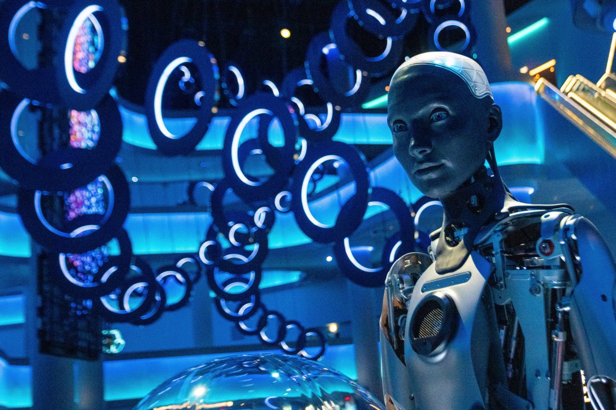 FILE — A robot is seen on display inside of the Sphere on Sept. 28, 2023, in Las Vegas. Alan Cross is following events as news of AI-generated music gathers steam.