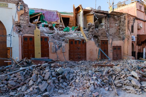 September 10, 2023, Marrakech, Morocco: The consequences of the Moroccan earthquake in September 2023 in Marrakech.