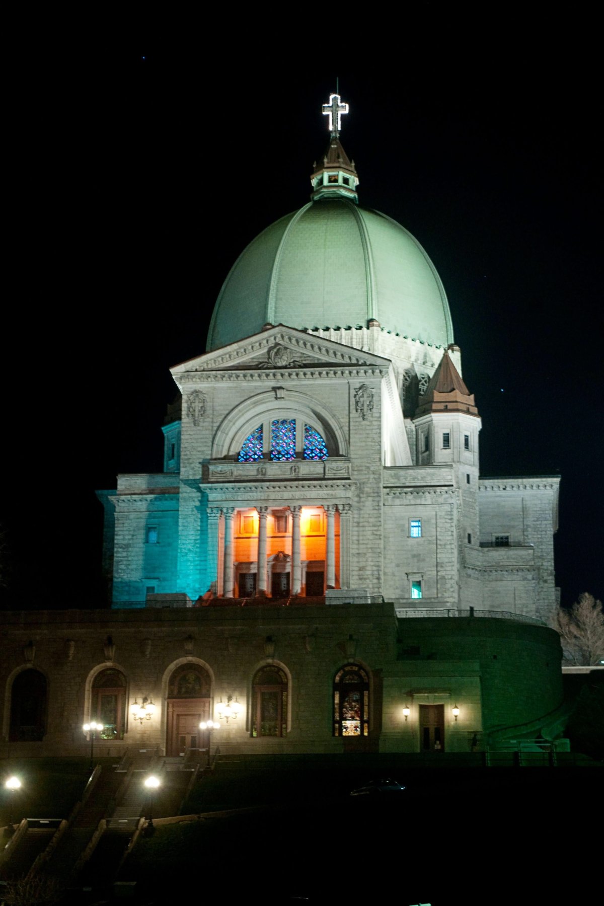 St Joseph's Oratory at night in Montreal Quebec..