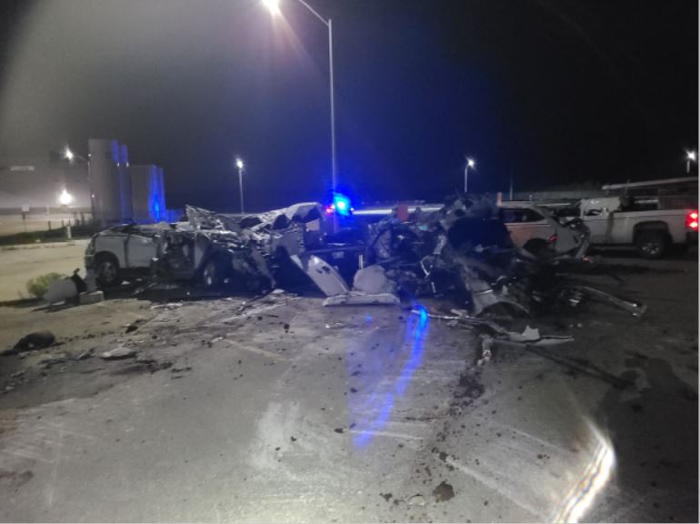 Photo of damaged vehicles