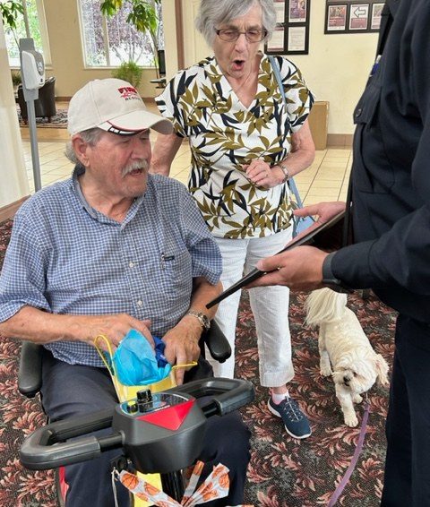 Fred Wasylyshyn was made an honorary member of Edmonton Fire Rescue Services Wednesday, Aug. 30, 2023.