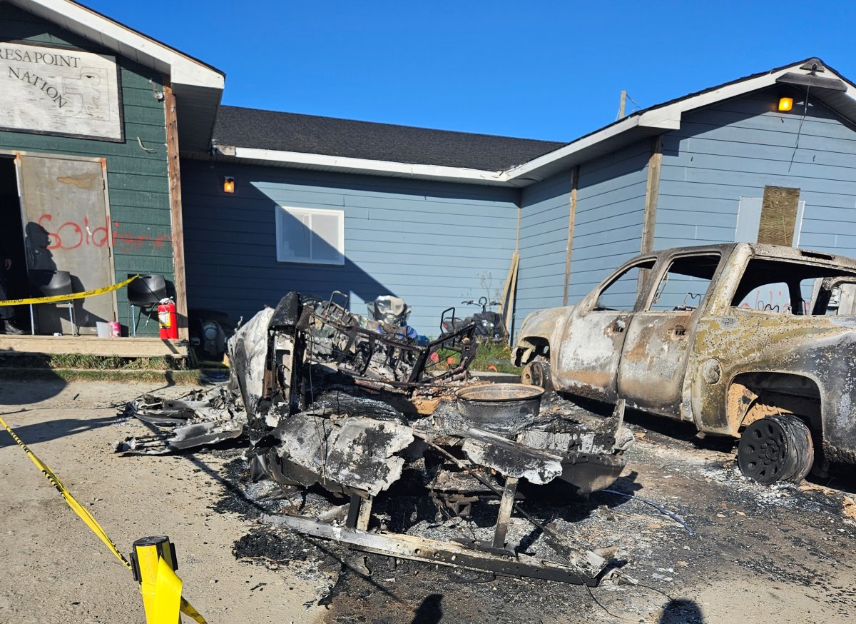 Island Lake RCMP officers said a man is in custody after they responded to reports of arson outside a building in a Manitoba First Nation, on Sept. 13.
