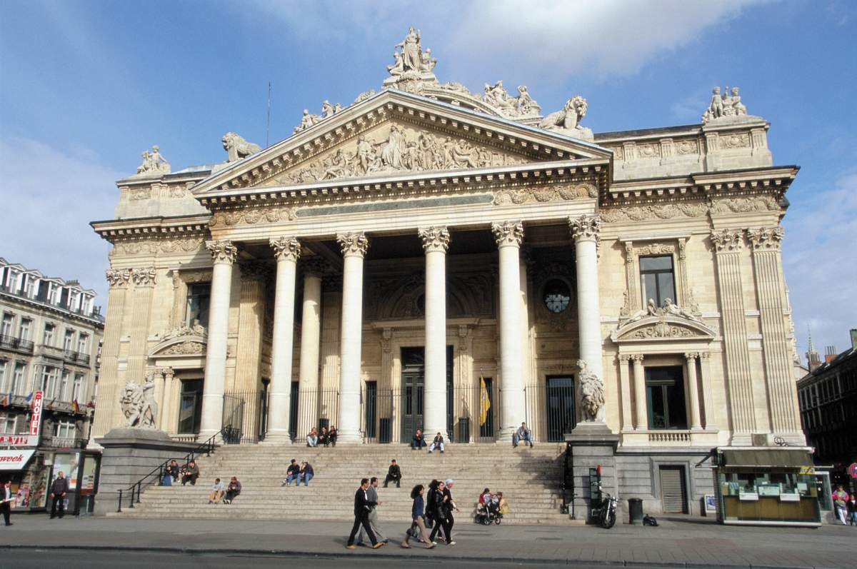 File photo of the Brussels Stock Exchange Building.