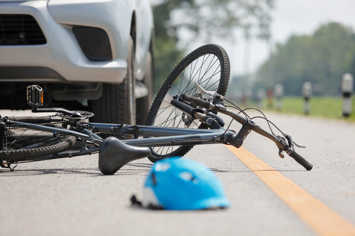 A file photo of a car crash involving a bicycle