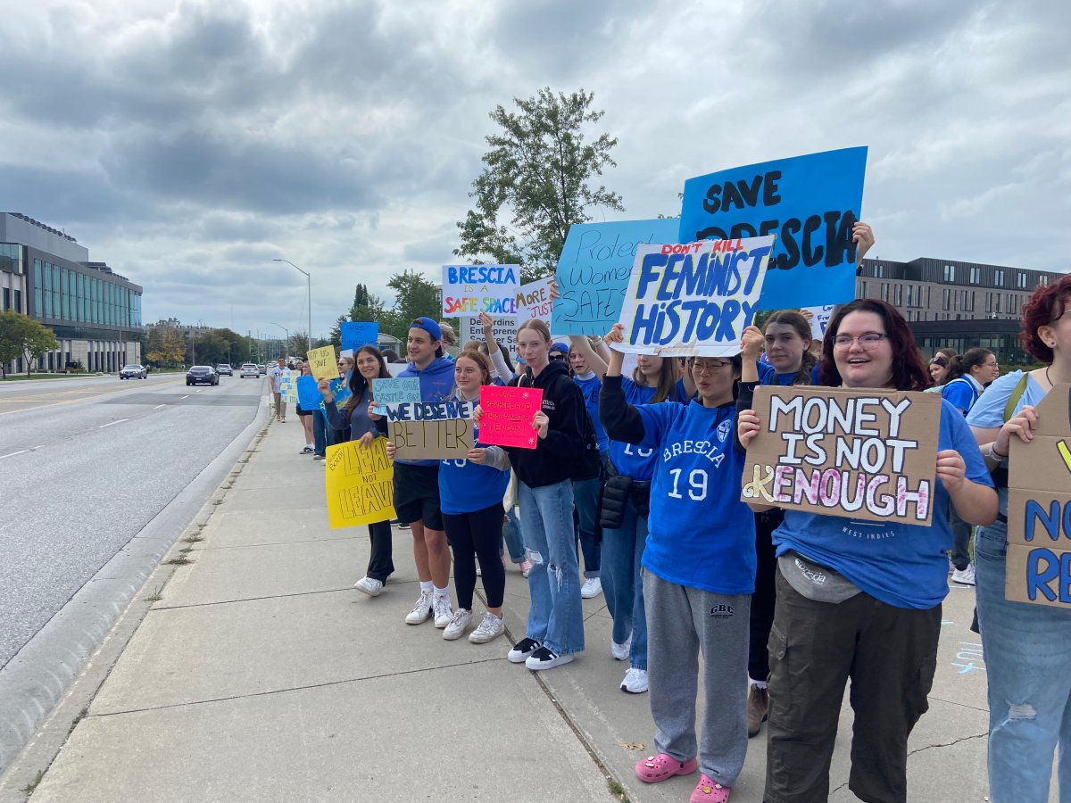 Hundreds of Brescia University College students staged a rally on Wednesday Sept. 27 as officials announced the school would be merging with Western University last week.