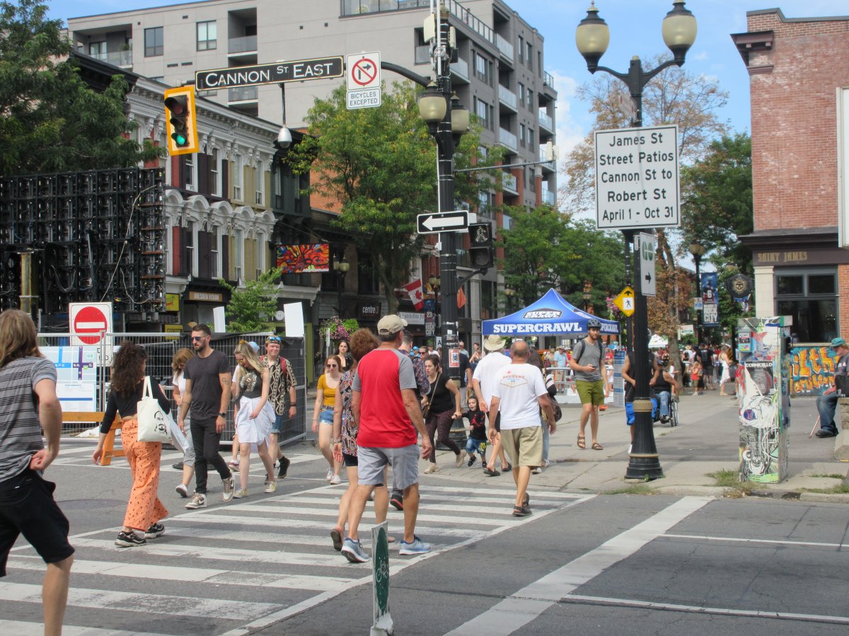 A photo from James Street in Hamilton Ont. during the 2022 Supercrawl event. The 2023 event kicks off Friday.