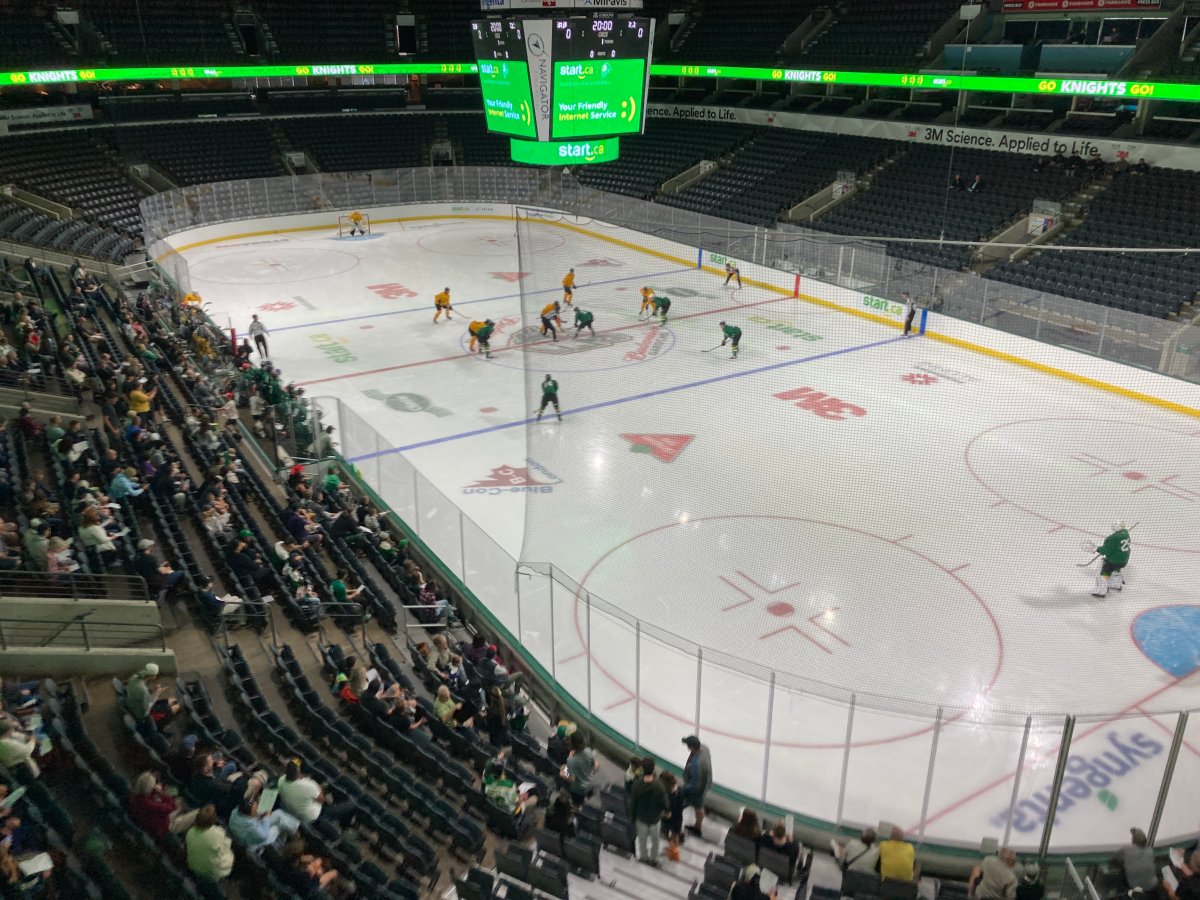 A look at the ice surface at Budweiser Gardens from the west end of the building.