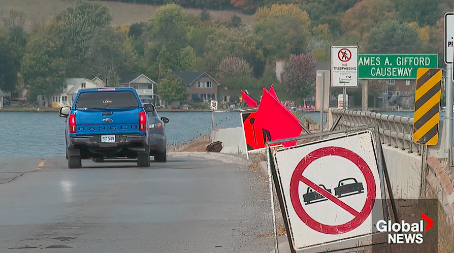 An emergency closure of the James A. Gifford Causeway in Selwyn Township will begin on Sept. 29. 
