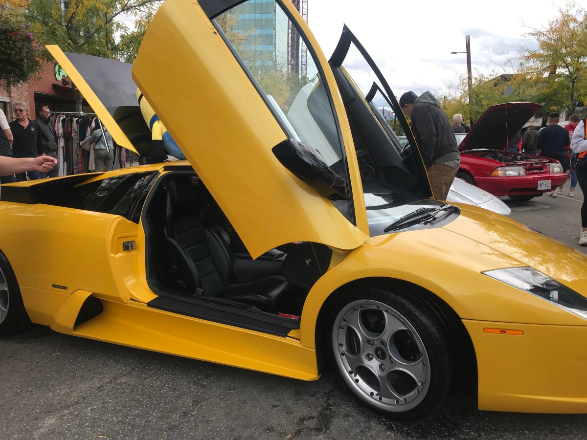 A pair of Lamborghinis were on display at the Show ’N Shine on Bernard Avenue in downtown Kelowna on Saturday.