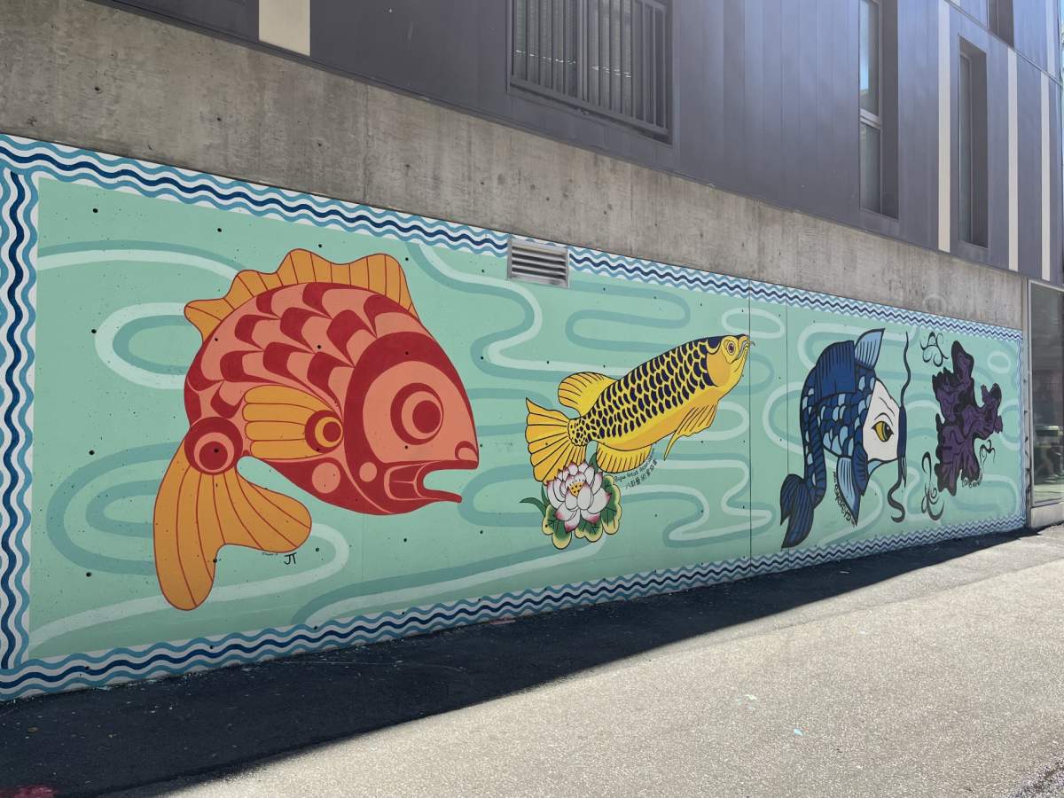 The new mural is off East Georgia Street, east of Main.