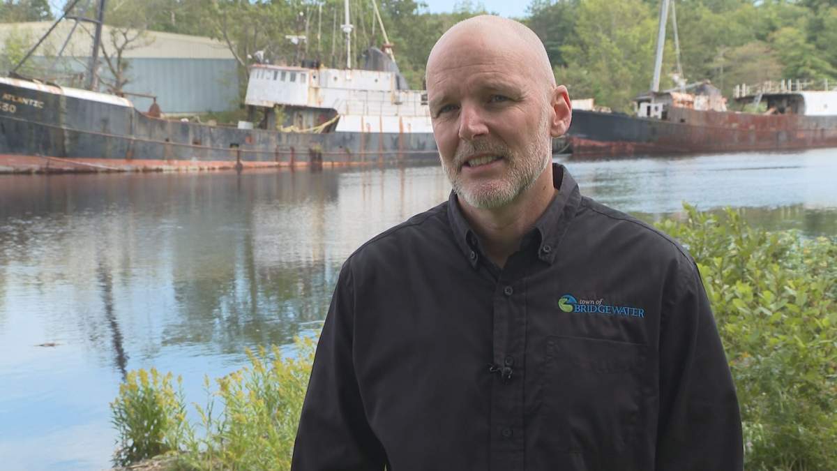 David Mitchell, the mayor of Bridgewater, N.S. is pushing for a plan to remove three derelict vessels from a wharf in the area.