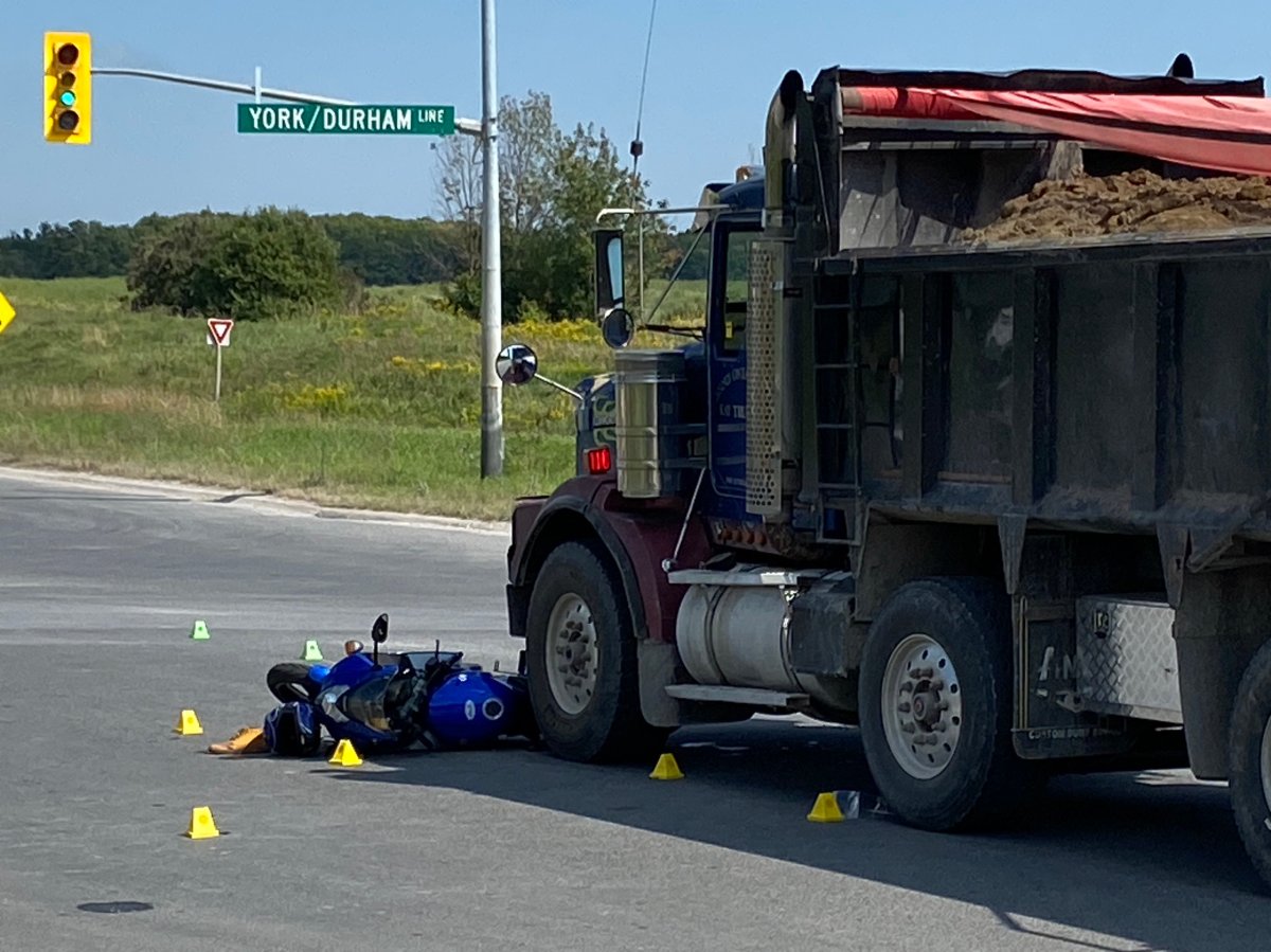The scene of a crash Wednesday at at Bloomington Road and York-Durham Townline.