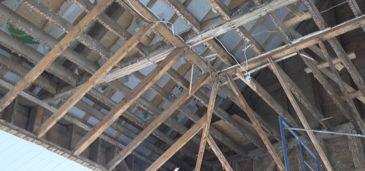 A part of the home’s roof was ripped off during the storm.