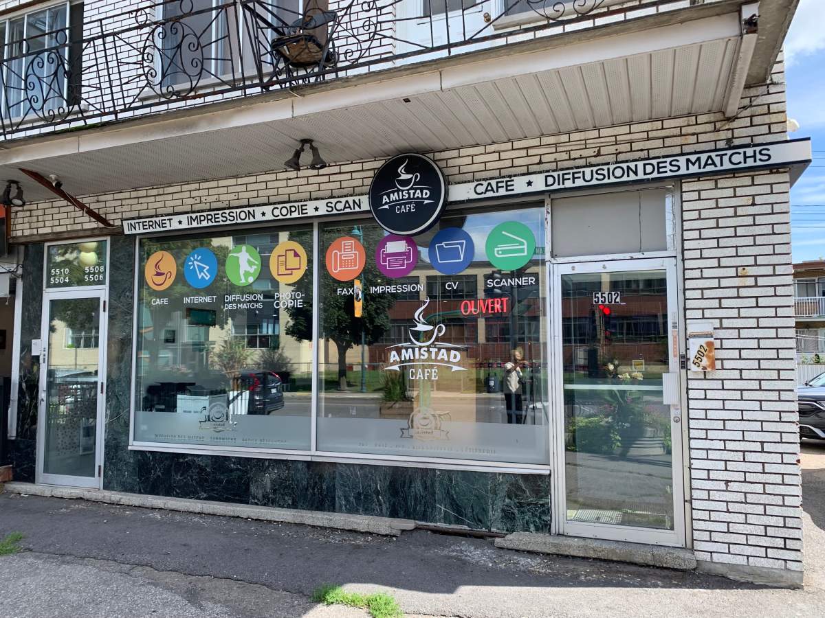 Outside of the La Amistad café in Montreal on Saturday, where groups of Moroccan Montrealers gathered to receive updates from local news channels as a 6.8 magnitude earthquake has taken the lives of hundreds in their home country.