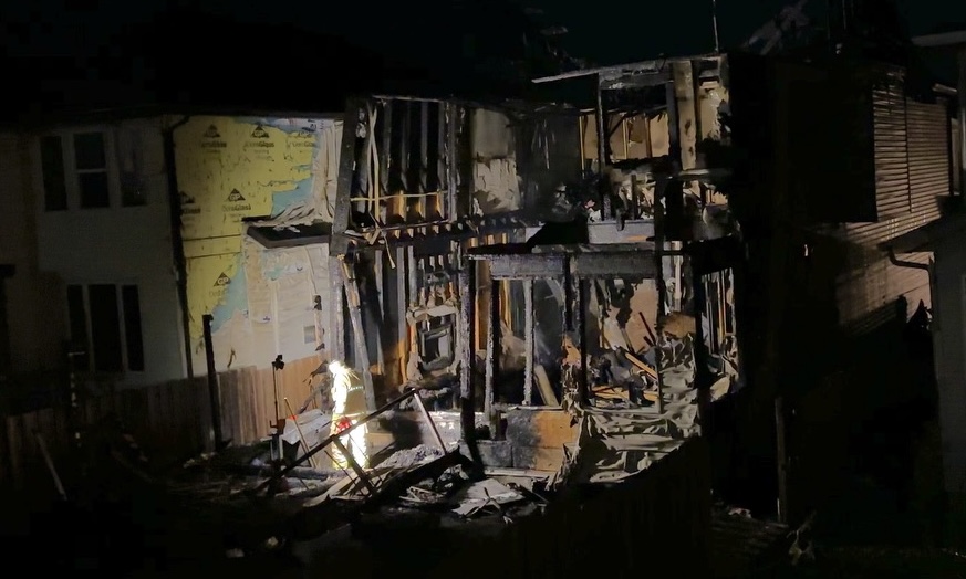 Firefighters said they could see flames and smoke coming from the second floor of the home.