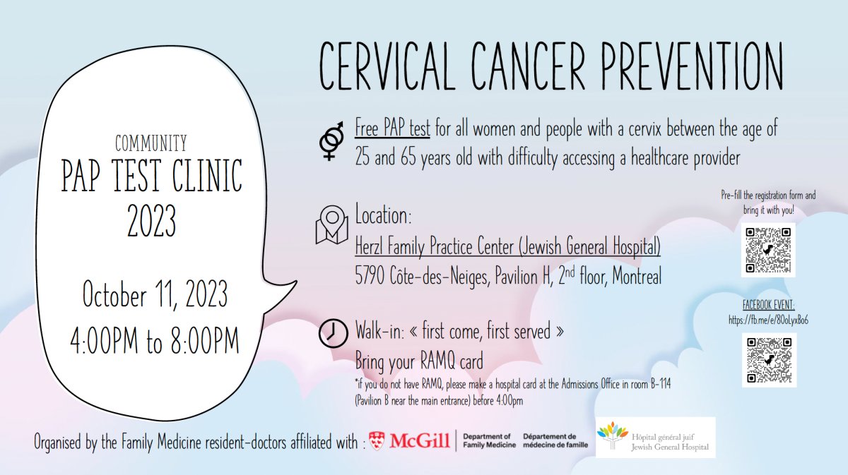 Community PAP test clinic 2023 – Jewish General Hospital - image