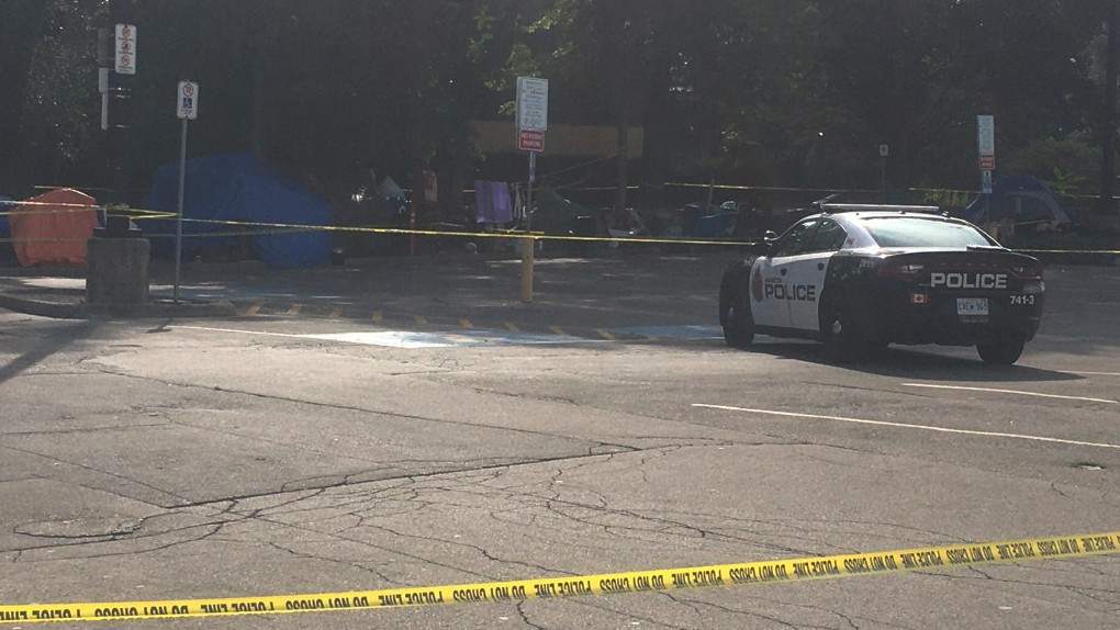 Hamilton police say their homicide unit is investigating the death of a man near MacNab and Jackson Streets on Sept. 27, 2023.