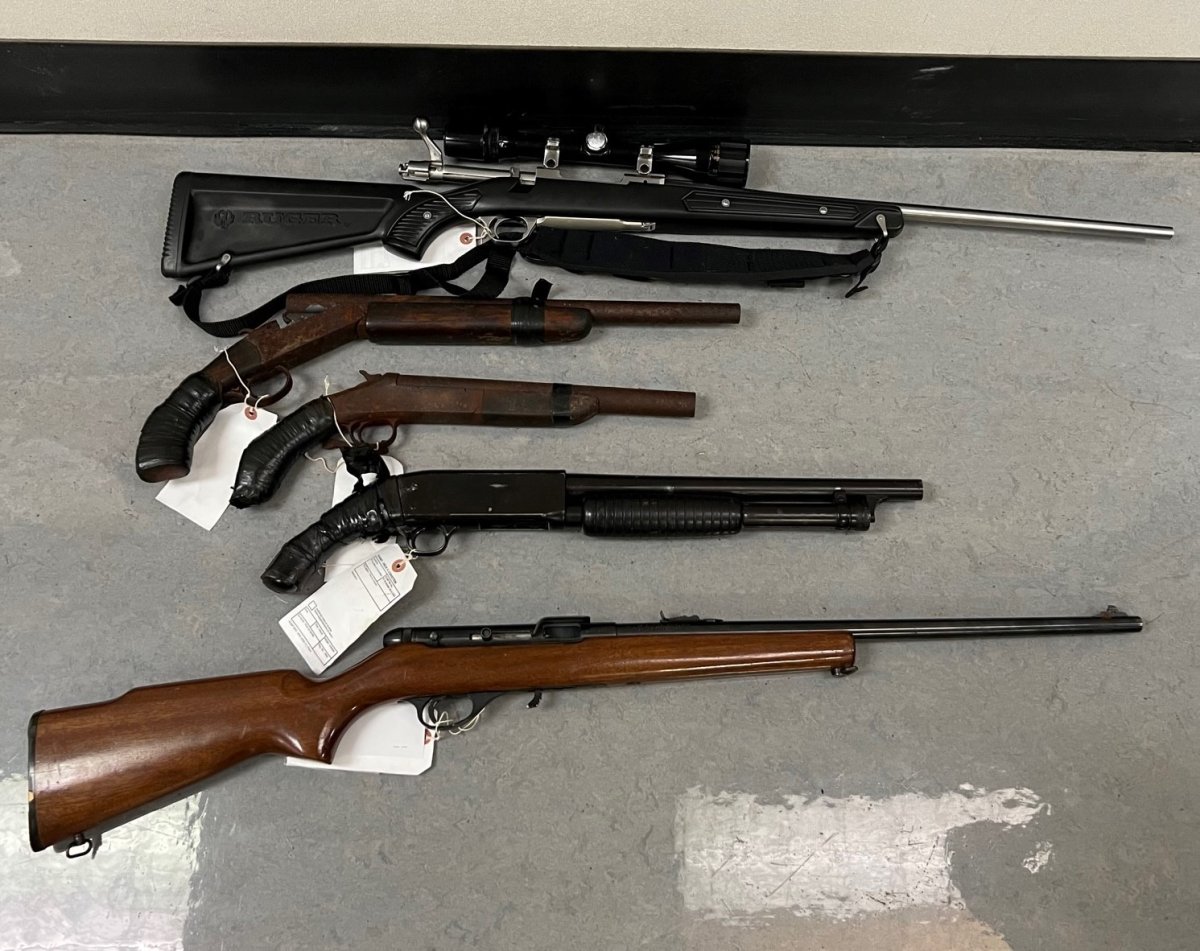 Dauphin RCMP seized several firearms after reports of shots fired at a Sifton, Man. apartment building.