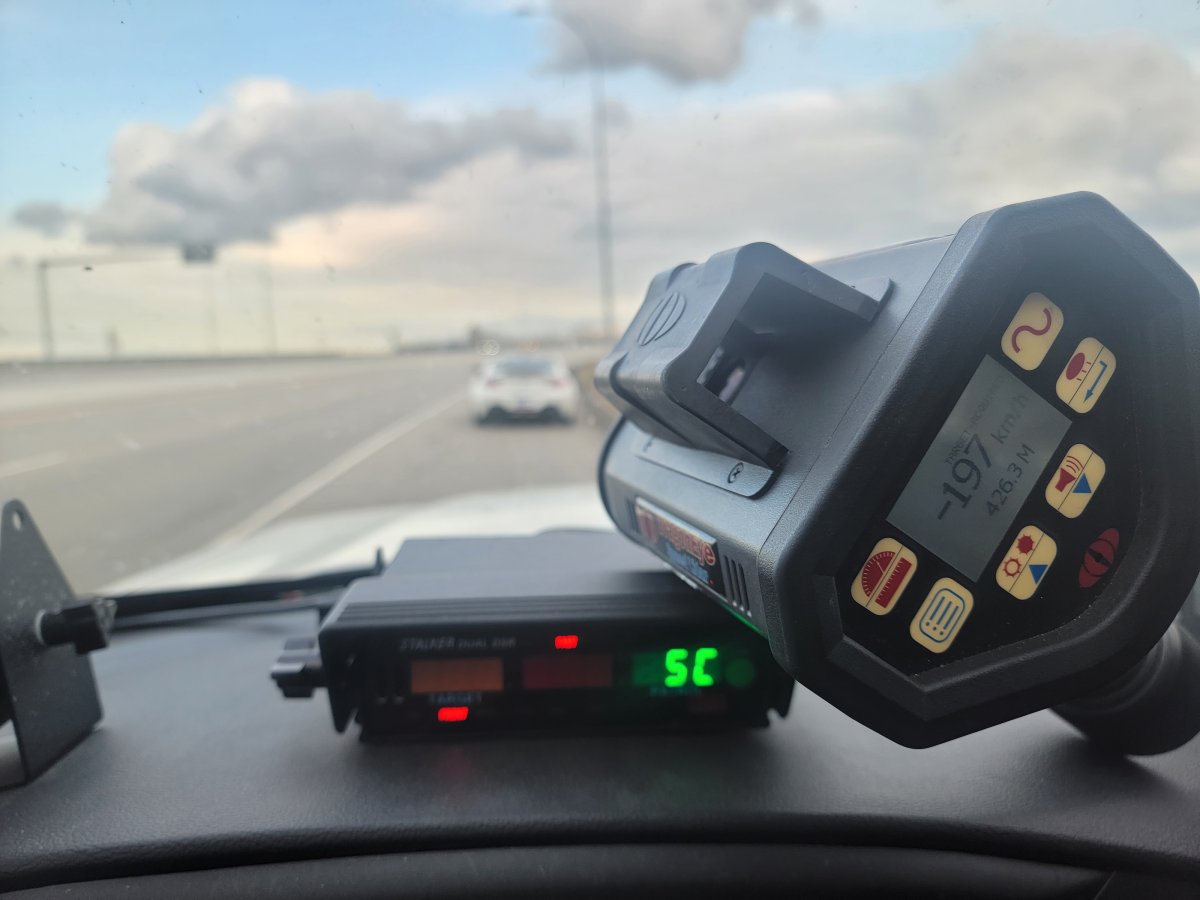 An RCMP officer spotted a white Toyota sports car travelling at an extremely high rate of speed on Highway 15 on Thursday, Sept. 28, 2023.