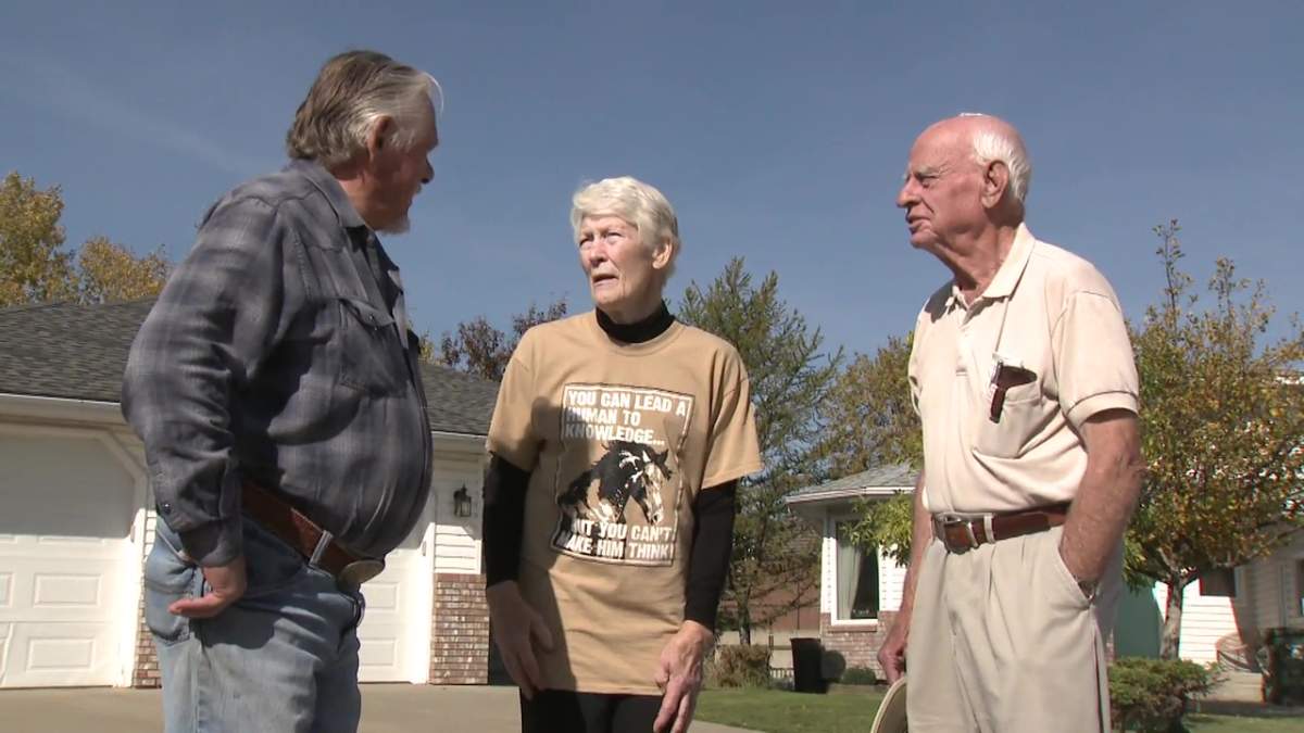 Town of Devon residents Doug Martel, Douglas Southam and Donna Mendelsohn have concerns about noisy engine retarder brakes being used by trucks on Highway 60.