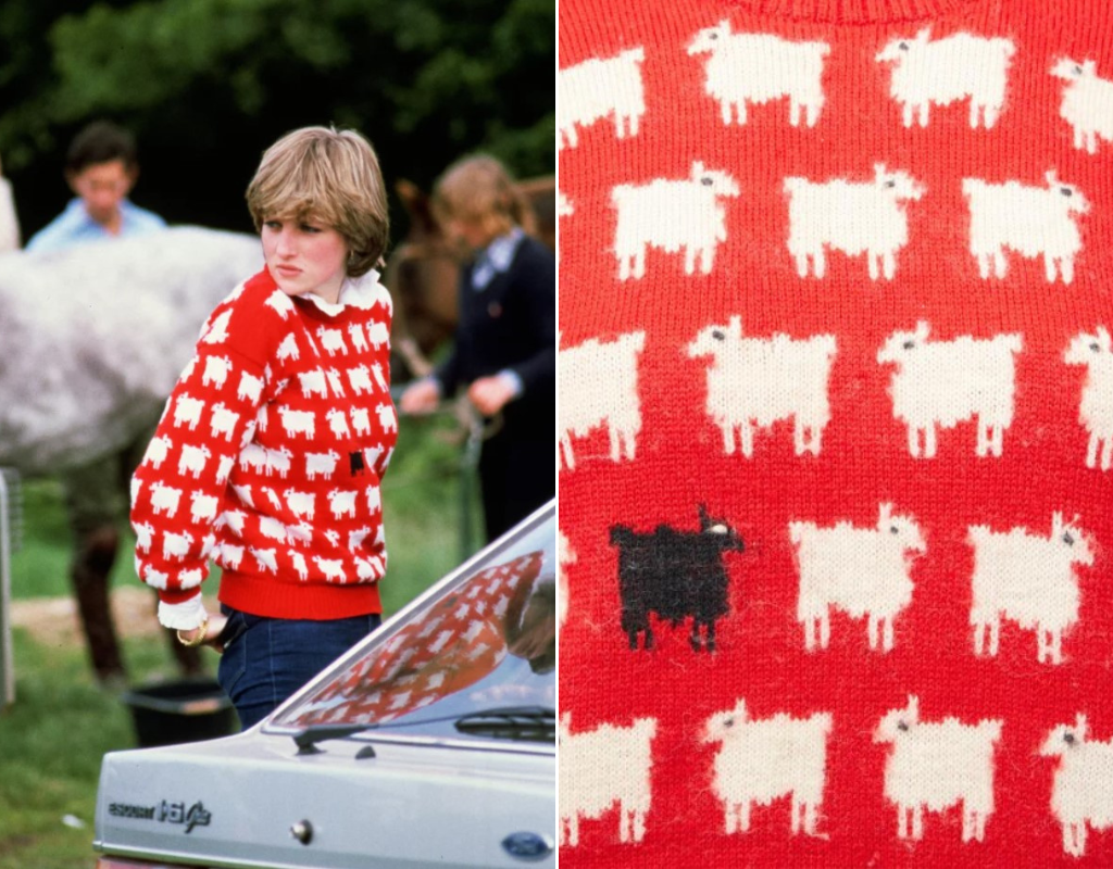 Princess Diana's famous "black sheep" sweater broke records when it sold for more than US$1.1 million at auction.