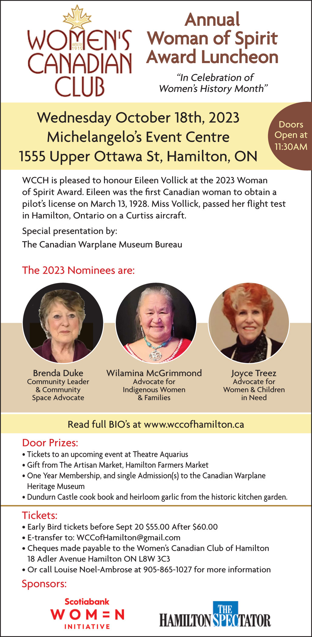 Women’s Canadian Club of Hamilton Woman of Spirit Award luncheon - image
