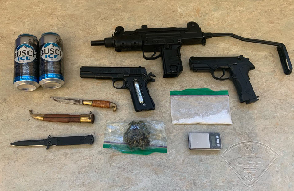 Wellington County OPP seized drugs and weapon after a vehicle failed to stop for police.