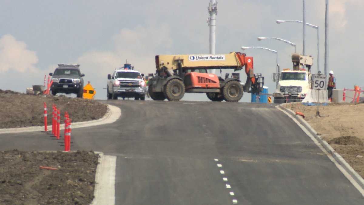 A section of the west leg of Calgary's ring road, from the Trans-Canada Highway to Bow Trail, is expected to open in early October.